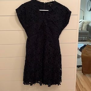 Banana Republic Navy Blue Laser Cut Floral Dress
